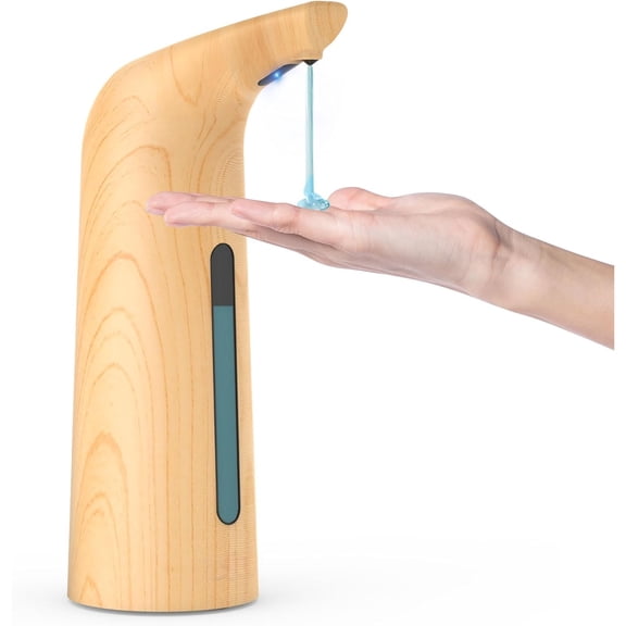 HEEYCEM Convenient Automatic Soap Dispenser,4 Adjustable Levels Touchless Hand Sanitizer Pump with Infrared Sensor, 400 ml Countertop Electric Soap Dispenser for Bathroom,Kitchen (Gold)