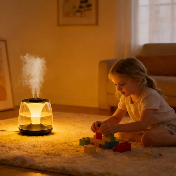 HEEYCEM Humidifiers for Bedroom, 3 L Cool Mist Top-Fill 40H Super Long Time, 23dB Quiet, Baby Humidifier, Oil Diffuser for Large Room, Plants, Nursery, Office, 7 Color Light Ultrasonic