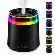 Humidifier for Bedroom, 3L Cool Mist Ultrasonic Humidifier with Colorful Light, 3 Levels, Quiet Operation, Water Shortage Protection, BPA-Free for Home Black