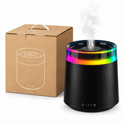Humidifier for Bedroom, 3L Mist Humidifier with Colorful Light, 3 Levels, Quiet Operation, Water Shortage Protection, BPA-Free for Home Black
