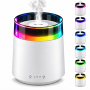 Humidifier for Bedroom, 3L Mist Humidifier with Colorful Light, 3 Levels, Quiet Operation, Water Shortage Protection, BPA-Free for Home White
