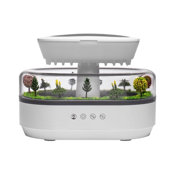HEEYCEM Ultrasonic Cool Mist Humidifier Diffuser, Forest Diorama Design, Raindrop Sound & White Noise, 8-12 Hours Continuous Spray, Waterless Auto Shut Off, Safe for Baby Nursery, Stylish Home Decora