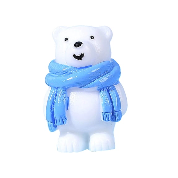 HEFEIYI Miniature Resin Polar Bear Figurines Tiny Animal Sculptures For Desktop And DIY Craft Projects