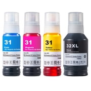 7602 Smart Tank Printer Ink Compatible for 31 32XL ink 7301 7302 7001 7002 7602 6001 5101 5102 GT31 9C228AN GT32 1VV24AN Printer4 Pack
