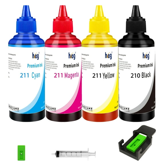 PG-210 CL-211 400ML Combo Ink Refill Compatible For canon 210 ink and 211PG-210xl ink cartridge Compatible for Canon PIXMA Printer BK C M Y(4 Pack )