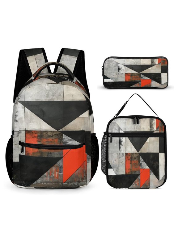3-in-1 Backpack Set, Includes Bookbag, Insulated Lunch Bag, and Pencil Case,Kmqgtd0e