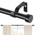 thumbnail image 1 of HEI DEAR 1" Adjustable Single Curtain Rod Set Heavy Duty with Black End Cap,36-120", 1 of 9