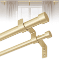 thumbnail image 1 of HEI! DEAR 1" Adjustable Gold Double Curtain Rod Set for Windows Heavy Duty with End Cap Finials,36-60", 1 of 8