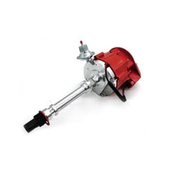 HEI Electronic Distributor Flat Cap with 65K Coil for SBC 350 BBC 454, Red
