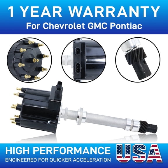 HEI Ignition Distributor Steel Gear for 1988-1995 Chevy/GMC C/K1500/2500/3500 5.0L 5.7L V8 Replaces 1103698, 1103749, 30-1830