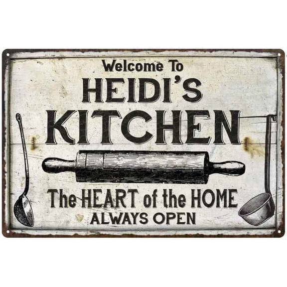 HEIDI'S Kitchen Farmhouse Sign 8 x 12 High Gloss Metal 208120033244