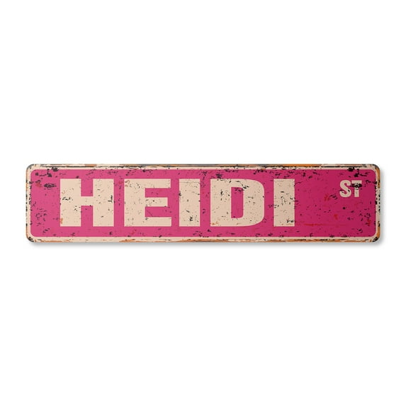 HEIDI Vintage Plastic Street Sign Childrens Name Room Sign | Indoor/Outdoor | 18" Wide