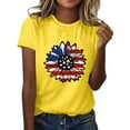 thumbnail image 1 of HEILAU 4th of July Shirts for Women Independence Day American Flag Graphic Tees Patriotic Shirt T Shirts Top Crewneck Short Sleeve Sunflower Print Summer Tops, 1 of 4
