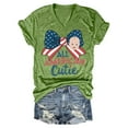 thumbnail image 1 of HEILAU 4th of July Shirts for Women Plus Size American Flag Graphic Tees Independence Day Casual Printing Short Sleeves V Neck Loose T Shirt Blouse Tops Patriotic T Shirts, 1 of 4