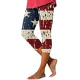 thumbnail image 1 of HEILAU 4th of July Capri Leggings for Women American Flag Yoga Pants Patriotic Star Stripes Patterned Casual Trousers Summer Capris, 1 of 4