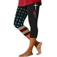 thumbnail image 1 of HEILAU 4th of July Leggings for Women Summer Capris Independence Day Printed Cropped Pants Tight Slimming Casual Patriotic Leggings, 1 of 3