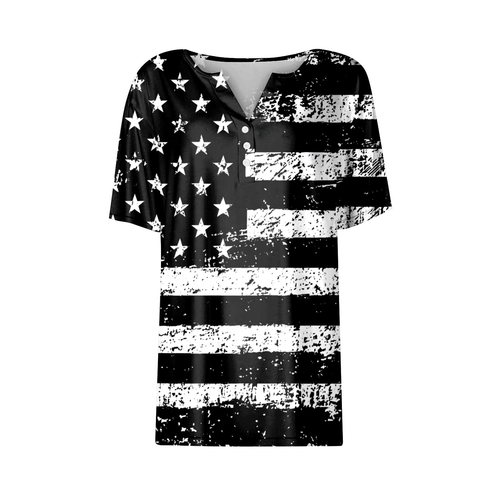 Women's Camouflage American Flag Faith T-Shirt - Patriotic Graphic Tee, Short Sleeve, Loose Fit - View #3