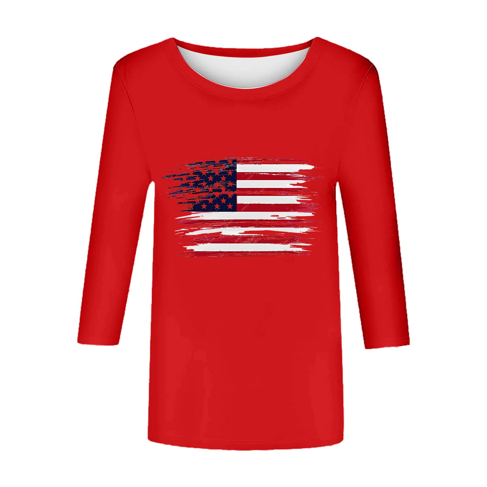 Comfy Plus Size USA Flag Shirt – Oversized 4th Of July Tee For Women In Red, 4XL Patriotic Top - View #12