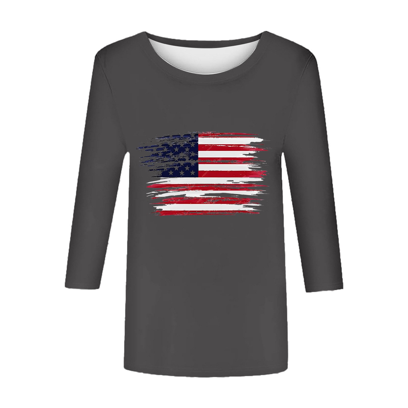 Women's Camouflage American Flag Faith T-Shirt - Patriotic Graphic Tee, Short Sleeve, Loose Fit - View #5