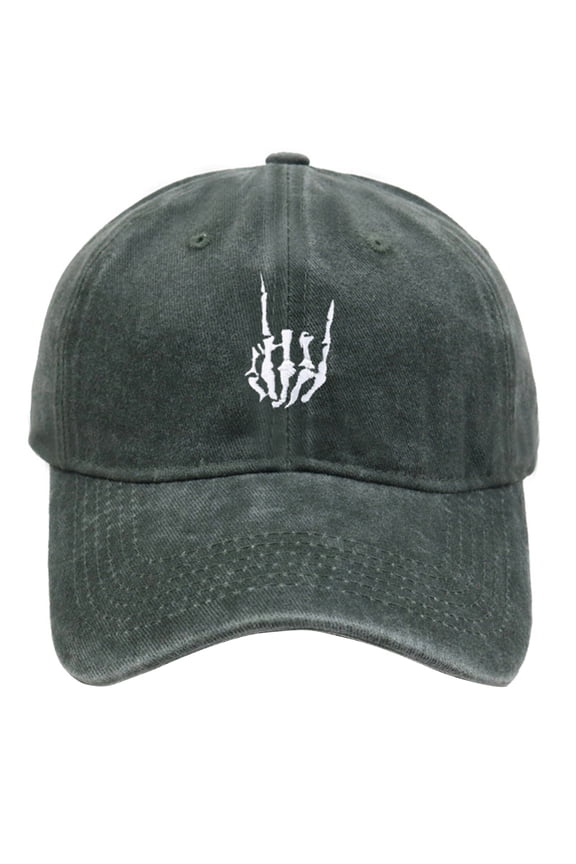Baseball Cap for Men and Women Halloween Skull Printed Gothic Hats Cotton Retro Trucker Hat Adjustable Ponytail Outdoor Sun Hat