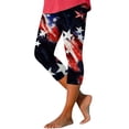 thumbnail image 1 of HEILAU Indenpendence Day Capri Leggings for Women 4Th Of July Pants American Flag Print Gym High Waist Knee Length Patriotic Dry Athletic Workout Summer Capris, 1 of 5
