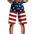thumbnail image 1 of HEILAU Independence Day Denim Bermuda Shorts for Women Patriotic American Flag High Waisted Summer Knee Length Jean Shorts with Pockets, 1 of 4