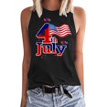 thumbnail image 1 of HEILAU Independence Day Shirts for Women American Flag Graphic Tees Gradient Coconut Tree Tank Tops Summer Sleeveless V Neck Button Down Shirt Summer Tank Top, 1 of 4