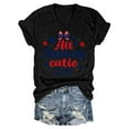 thumbnail image 1 of HEILAU Independence Day Shirts for Women American Flag Graphic Tees Print T Shirt V Neck Top Patriotic Tops, 1 of 3