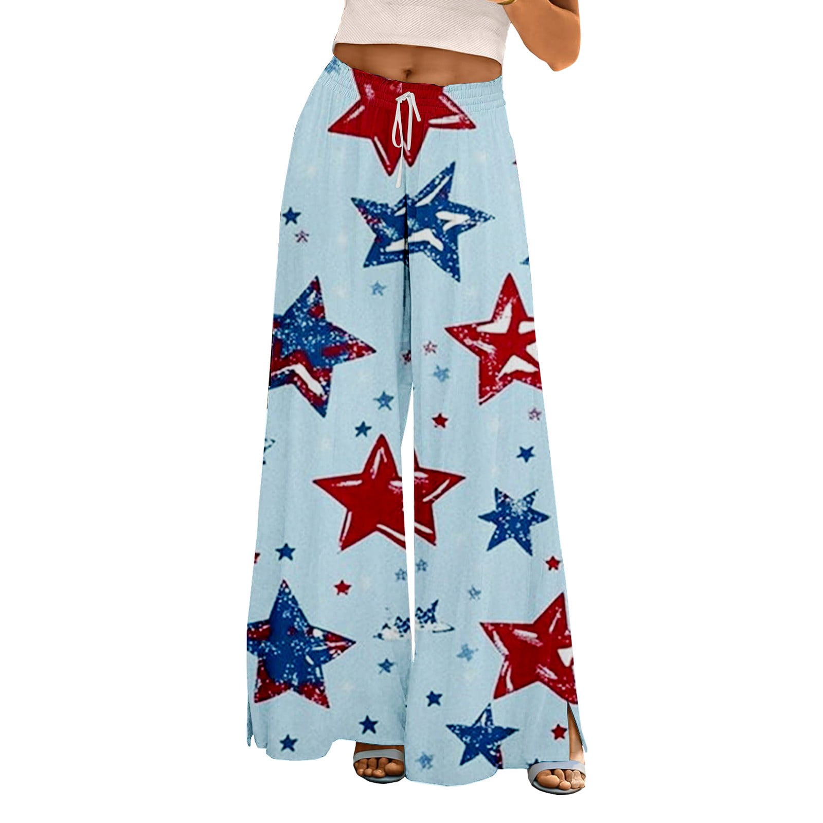 Casual Wanderer Wide-Leg Slit Pants
