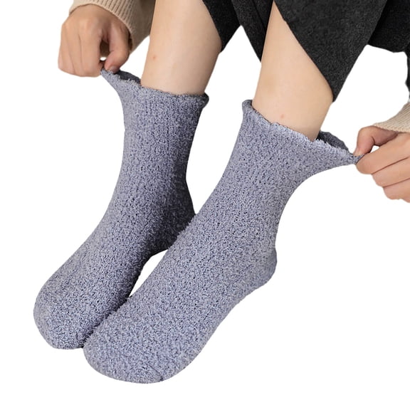 HEILAU Womens Socks Soft Thickened Warm Winter Sleeping Socks Compression Socks for Women Gray One Size