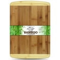thumbnail image 1 of [ HEIM CONCEPT ] Organic Bamboo Wood Large [18x12x1] Cutting Board Kitchen Chopping Block End Groove, 1 of 5