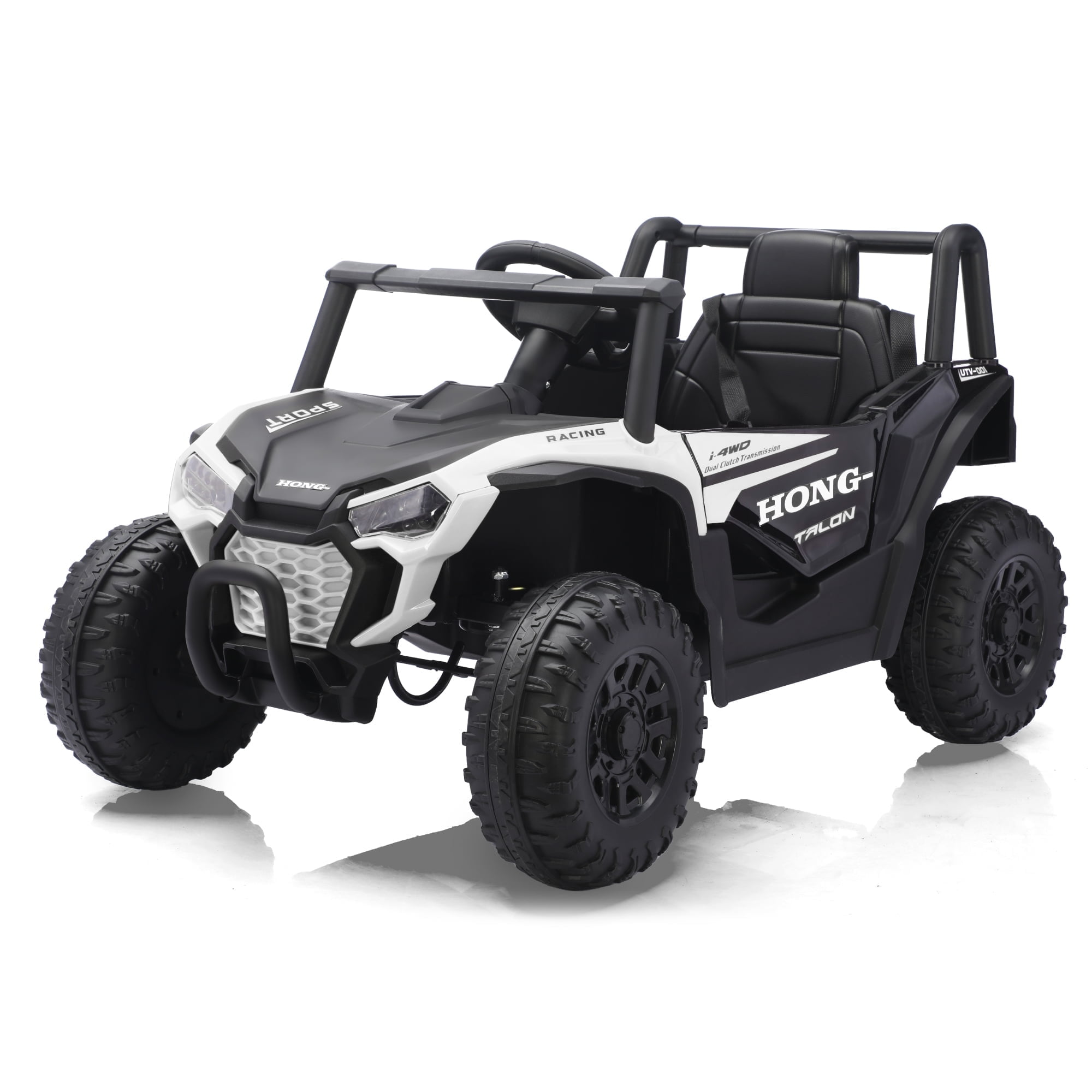 HEIMILI 12V Kids Ride On UTV,Ride on Car Toy w/Remote Control,Electric Off-Road UTV Truck,Remote w/ LED Lights MP&Music Bluetooth USB for Kids,Boys and Girls Aged 3-6 Years (White)