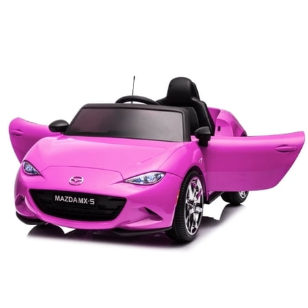 HEIMILI 12V Ride on Powered Wheels Car Mazda Licensed MX-5 Electric Car for Kids w/ Parental Remote Control LED Lights Bluetooth Music