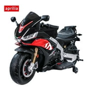 HEIMILI 24V Aprilia Kids Motorcycle Electric Motorbike Ride on Toy w/LED Lights Bluetooth Music Battery Powered 12MPH for Kids 3-6 Years Old
