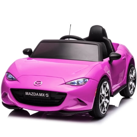 HEIMILI Mazda Pink 12V Kids Ride on Car Electric Powered Wheels Car w/ Remote Control LED