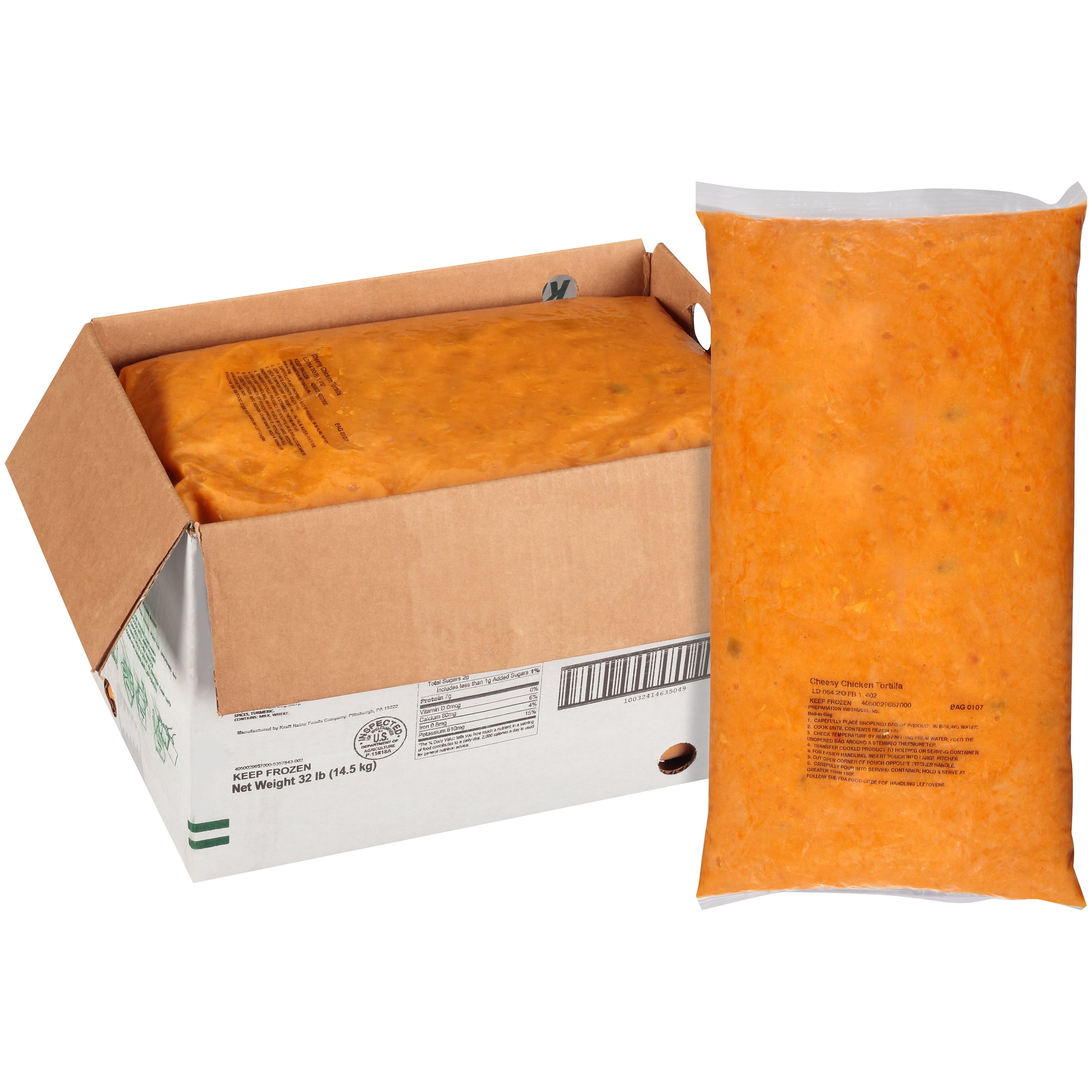 HEINZ CHEF FRANCISCO Cheesy Chicken Tortilla Soup, 8 lb. Bag (Pack of 4