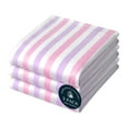 thumbnail image 1 of HEIRLOOM COMFORT Fiesta Stripe 100% Cotton Dish Towels Set of 3, Large 18x26 Inch, Quick Dry, Absorbent & Reusable for Cleaning, Cooking, Kitchen Decor, Machine Washable, Rose Pink & Lavender, 1 of 7