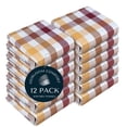 thumbnail image 1 of HEIRLOOM COMFORT Gingham Check Kitchen Towels 12 Pack, 18"x26", 100% Cotton, Super Absorbent & Quick Dry, Dish Towel for Drying Dishes, Washable, Everyday Use - Burgundy, Brown, Mustard Yellow, 1 of 6