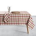 thumbnail image 1 of HEIRLOOM COMFORT Gingham Cotton Tablecloth 52x70 Inch, Rustic Farmhouse Style, Reusable & Washable, Indoor Outdoor Dining Table Cover for Events, Everyday Use - Rust, Khaki, Natural, 1 of 7