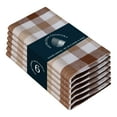 thumbnail image 1 of HEIRLOOM COMFORT Gingham Multi Check 100% Cotton Cloth Napkins Set of 6, 18"x18", Colorful, Washable, Reusable & Durable Fabric for Dining, Events, Parties & Daily Table Use, Brown, Beige & White, 1 of 6