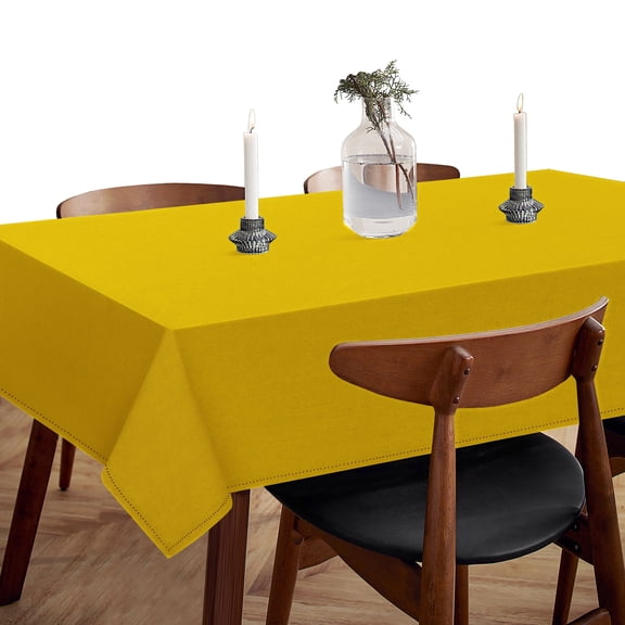HEIRLOOM COMFORT 100% Cotton Tablecloth, 60x102 Inch Rectangle Table Cloth for Kitchen & Dining Table, Washable & Wrinkle Resistant Solid Color Cotton Tablecloths for 8-10 Seats (Burgundy Wine)