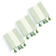 HEIRLOOM COMFORT Mint Green Decorative Dotted Kitchen Towels 16x26 Inch, 3 Pack, Quick-Dry 100% Cotton, Ultra Absorbent & Soft Dish Towels with Tassels for Cleaning, Drying Dishes, and Daily Use