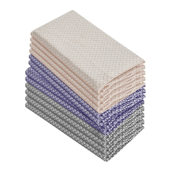 HEIRLOOM COMFORT Multi Color Cloth Napkins Set of 12, 16x16 Inch, 100% Cotton, Honeycomb Weave, Reusable Napkins for Dinner, Parties, Events, Everyday Use, Soft & Absorbent - Beige, Indigo Blue, Grey