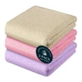 thumbnail image 1 of HEIRLOOM COMFORT Multi Color Kitchen Towels 3 Pack, 100% Cotton, Diamond Weave Towel Set, 16"x26", Super Absorbent & Durable Dishcloths, Quick Drying for Drying Dishes - Beige, Dark Pink, Lavender, 1 of 6