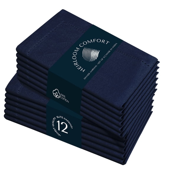 HEIRLOOM COMFORT Cloth Napkins Set of 12, 100% Cotton Napkin, Soft & Reusable Gingham Napkins for Dinner, Wedding, Dining, 18" x 18", Multi Color Checks
