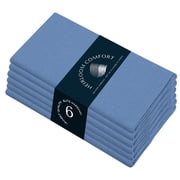 HEIRLOOM COMFORT Cloth Napkins Set of 6, 100% Cotton Napkin, Soft & Reusable Cotton Napkins, Napkin for Dinner, Wedding, Dining, 17" x 17" Sky Blue