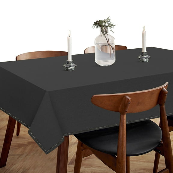 HEIRLOOM COMFORT Steel Grey Tablecloth, Rectangle Table Cover 60x102 Inch, 100% Cotton, Fits 8-10 Seats, Durable, Washable, Wrinkle Resistant, Dining Table Cloth for Modern Decor, Events, Dining