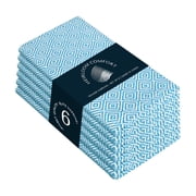 HEIRLOOM COMFORT Turquoise Blue Diamond Weave Cloth Napkins Set of 6, 16x16 Inch, 100% Cotton, Soft, Durable, Washable Table Linen for Dinner, Beach Dining, BBQs, Summer Decor & Everyday Use