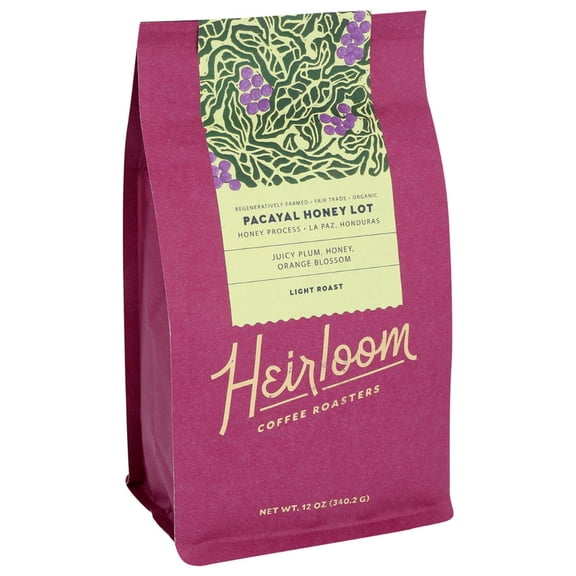Heirloom Coffee Roasters Light Roast Pacayal Honey Lot Coffee 12 oz