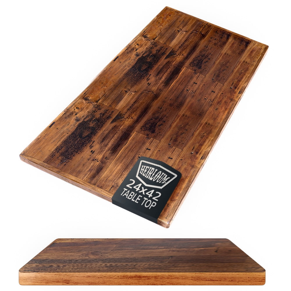 Heirloom Dark Walnut Reclaimed Wood Rectangular Table Top